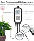 Smart WiFi Cooling And Heating Thermostat Outlet With Tuya Controller display with temperature settings and plant