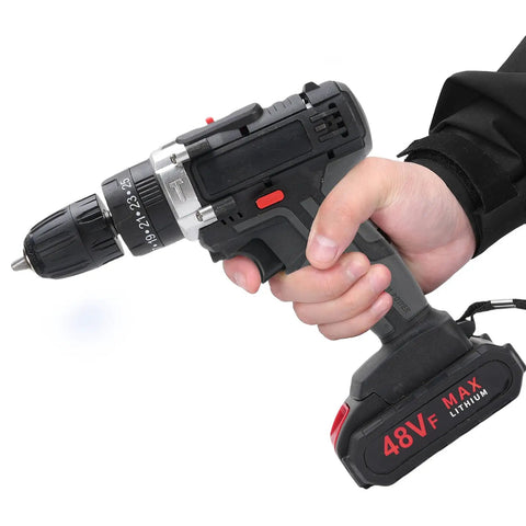 Rock Solid Cordless Drill Driver With 21 Volt Battery And Dual Gear Transmission delivers knockout impact in hand.