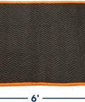 Heavy Duty Padded Moving Blankets 72 By 40 Inches, displayed flat with orange border
