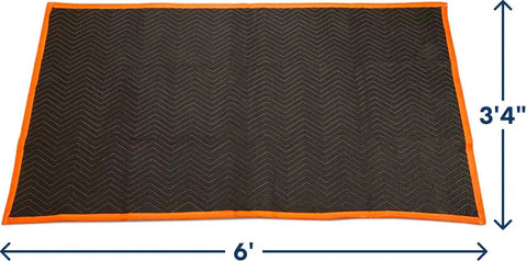 Heavy Duty Padded Moving Blankets 72 By 40 Inches, displayed flat with orange border