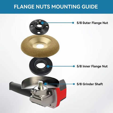 Versatile Angle Grinder Attachments Kit With 3, 4 And 5.5 Inch Extension Rods 14 Piece Set Featuring 5/8-11 Thread Flange Nuts Guide