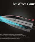 High Speed RC Jet Boat With 2.4GHz Remote Control For Teens And Adults, side view showing sleek hull and jet propulsion.