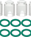 Pro Grade TIG Glass Cup Nozzles For Welding Torch Clear Quartz Alumina Set Size Seven Sixteenth Inch And Eleven Millimeter 53N61 Gas Saver