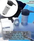 Air Jet Valve And Cap Replacement Kit for Pool Jet Systems, visible on pool equipment, showing valve and cap