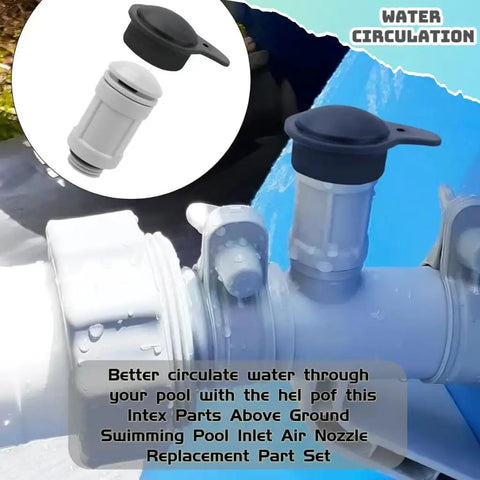 Air Jet Valve And Cap Replacement Kit for Pool Jet Systems, visible on pool equipment, showing valve and cap