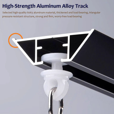 High-Strength Aluminum Alloy Track for Built Like A Tank Single Track Sliding Barn Door Rail Kit, ceiling-mounted, durable.
