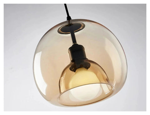 Modern Dine Dining Room Pendant Lights Indoor Lighting Ceiling Lamp Hanging Light Led Chandeliers for Living Room with amber glass shade