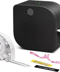 Pretty Slick Portable Label Maker With Bluetooth Pairing And Durable Mono Ribbon Tape For Totally Neat Home Desks And Dorms Super Pocket Sized Sticker Creator, compact design with white ribbon tape.
