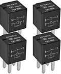 Ultra Micro ISO Automotive Relay Pack Of 4 12V DC 20A 4 Pin General Purpose Relay For ATVs And UTVs Ultra Compact Install For Tight Spaces