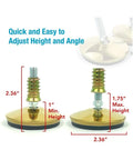 Set Of 4 Swivel Levelers For Furniture Adjustable Feet Glide For Tables Chairs Cabinets And Workbenches Gold Finish 2.36 By 1.75 Inches