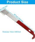 2 Pack Stainless Steel Bee Hive Scraper Tool Set, 10.5 Inch J Hook Frame Lifter Beekeeping Gear, dimensions displayed