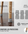 Eight Pack PU Leather Furniture Leg Protectors Designed For Easy Glide Across Hardwood And Tile Surfaces Gray Floor Pads on chair legs