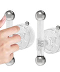 Two Pack Suction Cup Door Handles No Drilling Waterproof Knobs for Windows and Sliding Doors, hand using removable strong hold.