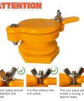 Close-up of 2 Pack Honey Gate Valve For 5 Gallon Buckets Durable Nylon Tap For Extractor with instructions on stainless wing nut placement.