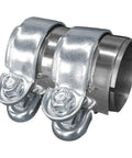 2.5 Inch Stainless Steel Exhaust Clamp For Automotive Systems, heavy duty pipe clamp with galvanized rustproof finish close-up