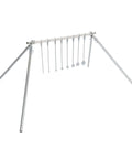 Spinning Rimfire Targets For.22 Caliber Pistols And Rifles, zinc-coated steel setup for plinking and practice, side view.