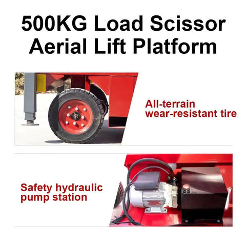 Rock Solid Walk Behind Scissor Lift Aerial Work Platform Hydraulic Lift Table Featuring 500 Kilogram Capacity And 6.8 Meter Reach With 79 By 37 Inch Deck Built Like A Tank For Job Sites