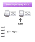 Heavy Duty Upholstery Spring Clips With Screws Beefy Sofa Frame Connectors Galvanized Steel And Nylon Replacement Hardware Set 20 Pack, snake shaped clips and screws.