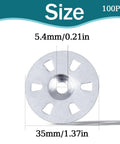 Front view of stainless steel foam board washer fastener, 35mm diameter with 5.4mm hole, 100 pcs