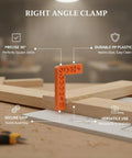 Dead Straight 90 Degree Woodworking Jig For Square Corner Assembly, No Sweat L Shape Positioner Built From Thick Orange Plastic on wood.