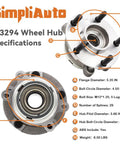 Front Wheel Bearing And Hub Assembly For Nissan Altima 2007 2008 2009 2010 2011 2012 2.5L 4 Cylinder Models Only And 2013 S Coupe 5 Lug With ABS Replacement OEM Grade with specifications labeled
