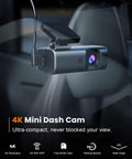 4K Front Dash Cam With 5G WiFi And 64GB Card Included mounted on car windshield