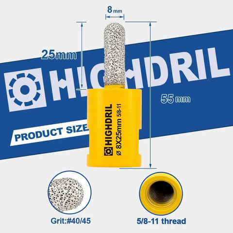 Diamond Mortar Raking Bit, Two-Piece Set, 5/16In X 1In Bits (8Mm X 25Mm), 5/8-11 Thread, Vacuum-Brazed Diamond For Old Mortar Removal.