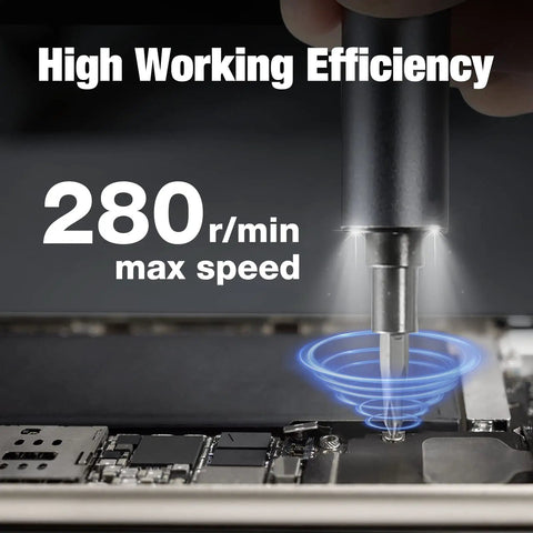 Mini Electric Screwdriver Kit With All In One Precision, in action repairing electronics with 280 r/min speed and high efficiency