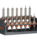 CNC Tool Rack Desktop Storage for Workshop and Garage, Heavy Duty Metal Tool Holder with ABS Inserts, side view with tools