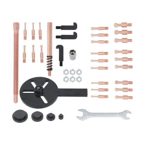 36 In 1 Blind Hole Bearing Puller Kit With Inner Outer Bearing Separator Set And Gear Splitter Pull Tool components displayed.