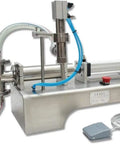 Pro Grade Automatic Pneumatic Liquid Filling Machine 100 To 1000 Ml Capacity Rock Solid 304 Stainless Steel Body with setup details.