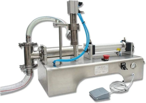 Pro Grade Automatic Pneumatic Liquid Filling Machine 100 To 1000 Ml Capacity Rock Solid 304 Stainless Steel Body with setup details.
