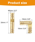 Product size of 20Pcs Brass Hidden Barrel Hinges 5x25mm Concealed Hinges For Jewelry Boxes, Music Boxes, Small Woodworking Projects, Gold Finish