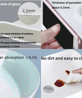 24 Inch Countertop Vessel Sink For Bathroom, showing glaze thickness, low water absorption, and easy cleaning features.