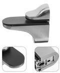 Beefy Heavy Duty Adjustable Wall Mounted Shelf Brackets Set Pair With Zinc Alloy Clamps And Brushed Nickel Finish