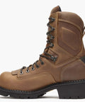 Logger Style Composite Toe Work Boot With Waterproof System And Electrical Hazard Safety Full Grain Leather Upper Brown Wide 8.5