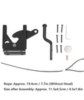 Heavy Gauge Iron Fence Lock With Self Locking Gate Latch And Adjustable Pull Cable Locks parts including latch, screws, and cable.
