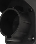 Close-up of Heavy Duty Ev Charger Dock With Sae J1772 Type One Connector Mount Bracket, black plastic housing.