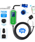 Portable Type 2 Ev Charger With Wifi App Control Blazing Fast 22 Kilowatt 32 Amp Three Phase Electric Vehicle Wallbox Station with 5m cable.