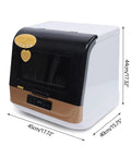 Compact Portable Countertop Dishwasher With Five Liter Capacity Slick For Tiny Kitchens Featuring Three Fast Wash Cycles and No Sweat Air Dry.