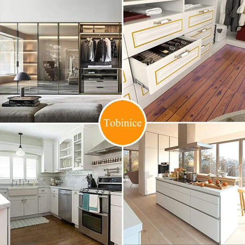 Top Shelf Built Tough 18 Inch Full Extension Drawer Slides, 10 Pairs Side Mounted Soft Close With Steel Ball Bearings in modern kitchens.
