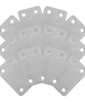 Flat Plate Brackets 12 Pack Stainless Steel Corner Braces For Wooden Furniture arranged in a fan shape display.