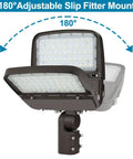 Power Saving 150W LED Parking Lot Light With Dusk To Dawn Sensor, 22500 Lumens, 5000K, IP65 Outdoor Shoebox Street Light, 180° Slip Fitter