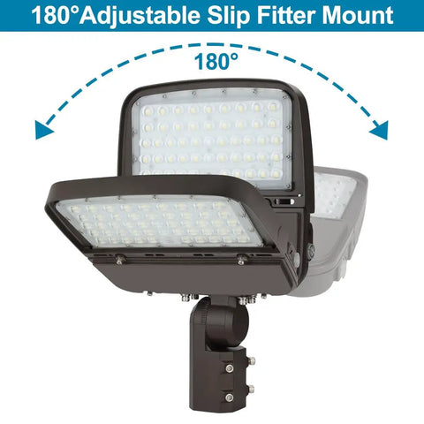 Power Saving 150W LED Parking Lot Light With Dusk To Dawn Sensor, 22500 Lumens, 5000K, IP65 Outdoor Shoebox Street Light, 180° Slip Fitter