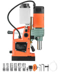 Ironclad Magnetic Core Drill With A Rock Solid 2922 Pound Holding Base And Smooth Variable Speed Control for thick steel cutting, HSS bits included.