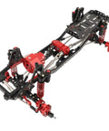Carbon Fiber RC Chassis Frame For SCX10 II 1 To 10 Scale Metal Rail Upgrade Kit with red and black durable build