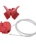 Heavy Duty 1.8M Adjustable Cable Lockout Fits 4 Locks, red ABS housing with 4mm cord for extreme temperature resilience.
