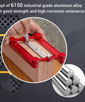 Precision Center Finder Gauge Woodworking Set Featuring Interchangeable Marking Rods for precise center marking on wood base.