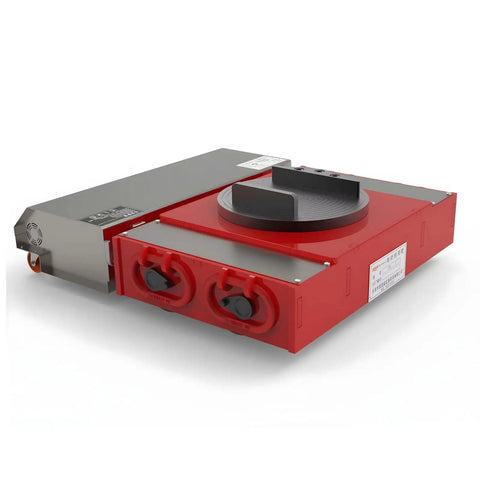 Heavy Duty Electric Cargo Trolley 360 Degree Rotary Machine Dolly with remote controls and safety features.