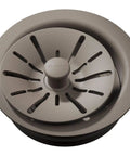 Quartz Color Matched Disposer Flange With Removable Basket Strainer And Rubber Stopper 3-1/2 Inch Polymer Drain Black Finish